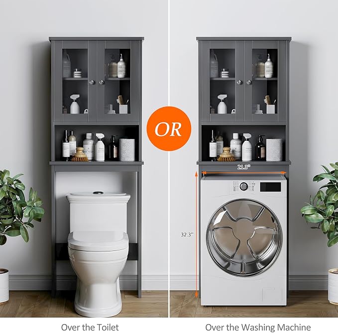 Over the Toilet Storage Cabinet, Bathroom Storage Cabinet Over Toilet, Space - Image 6
