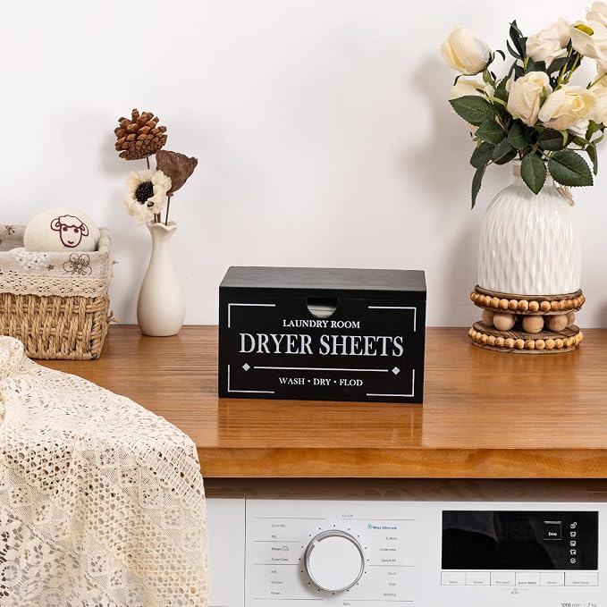 HouseJoy Dryer Sheet Holder-Black Dryer Sheet Container - Image 6