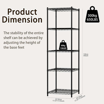 Wire Storage Standing Shelf Rack Tower, Corner Metal Shelving Unit - Image 3