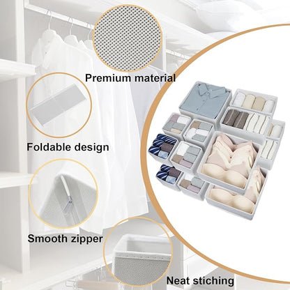 Fordonral 16 Pack Drawer Organizer Clothes, Foldable Fabric Dresser Organizer - Image 4