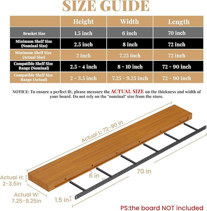 1 Pack Large Shelf Brackets Long Floating Shelf Bracket Invisible Floating - Image 2