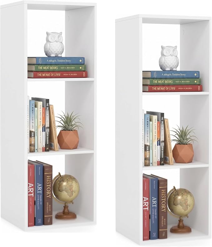 POWERSTONE 3 Cube Storage Organizer Set of 2, 3 Tier Cubby Bookshelf by POWERSTONE%C2%AE
