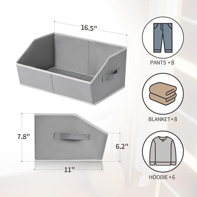 Trapezoid Storage Baskets for Shelves - Image 2