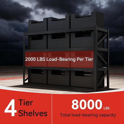 71" Wide Garage Shelving Unit, Heavy Duty Garage Storage Shelves, 8000 LBS - Image 4