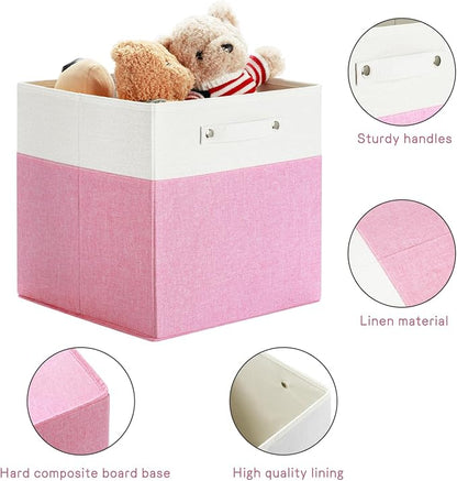 FinishingBo 13x13x13 Storage Cube Bins 6 Pack, Cube Shelf Baskets | Foldable - Image 6
