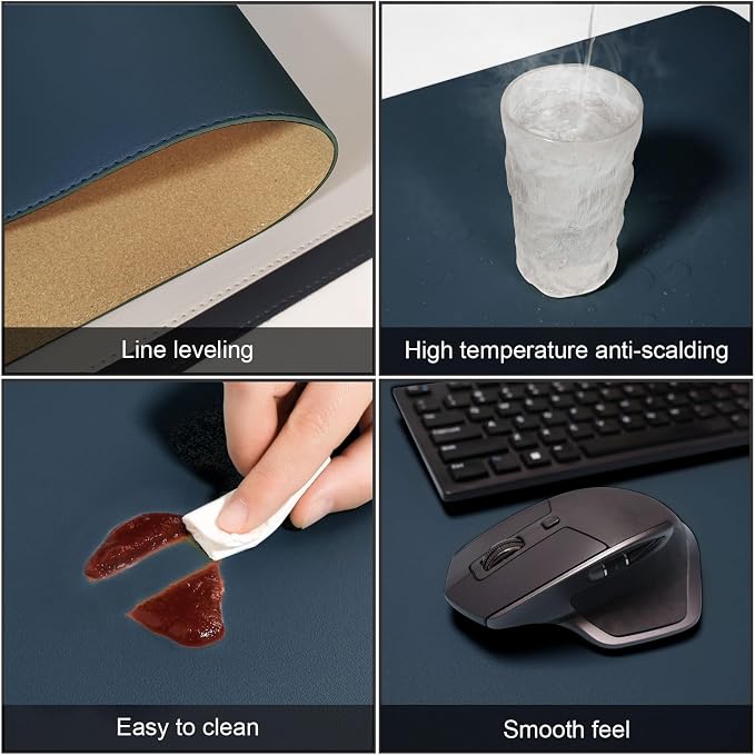 DAWNTREES Dual Sided Desk Mat, 47.2''x23.6'', Cork Desk Mat Protector, 120x60cm - Image 5