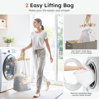 SOLEDI Large Double Laundry Hamper - Image 4