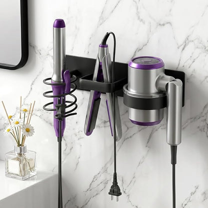 Blow Dryer Holder Wall Mounted – 3-in-1 Hair Tool Organizer Wall Mount - Image 7