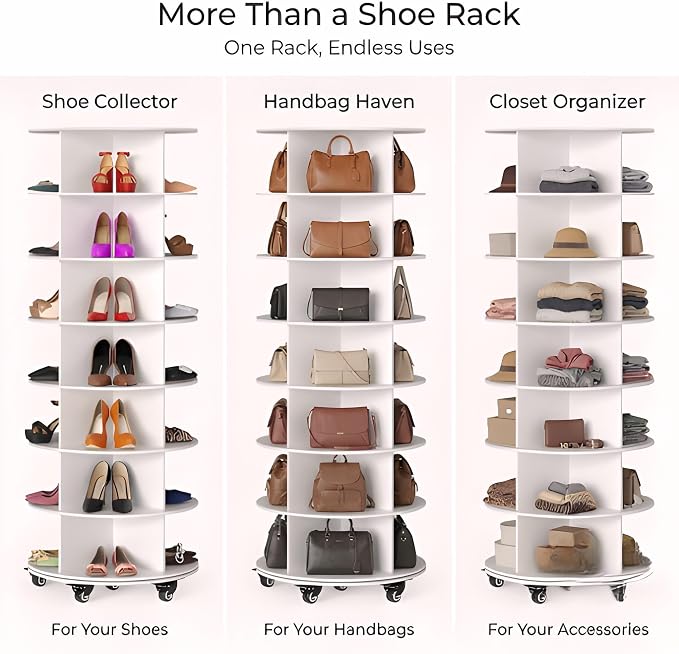 7-Tier Rotating Shoe Organizer - Image 4