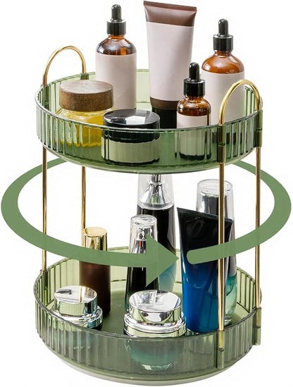 360° Rotating Makeup Organizer, Bathroom Make Up Spinning Holder Rack, Large - Image 2