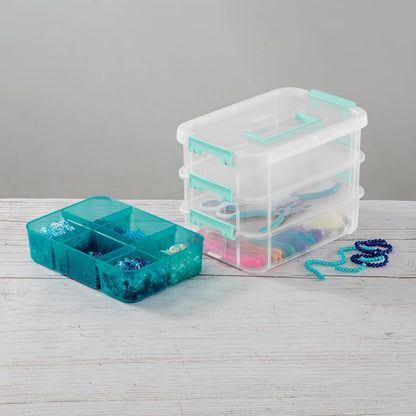 Sterilite 12 Pack Plastic Storage Box Container, 3 Layer, Stack and Carry - Image 9