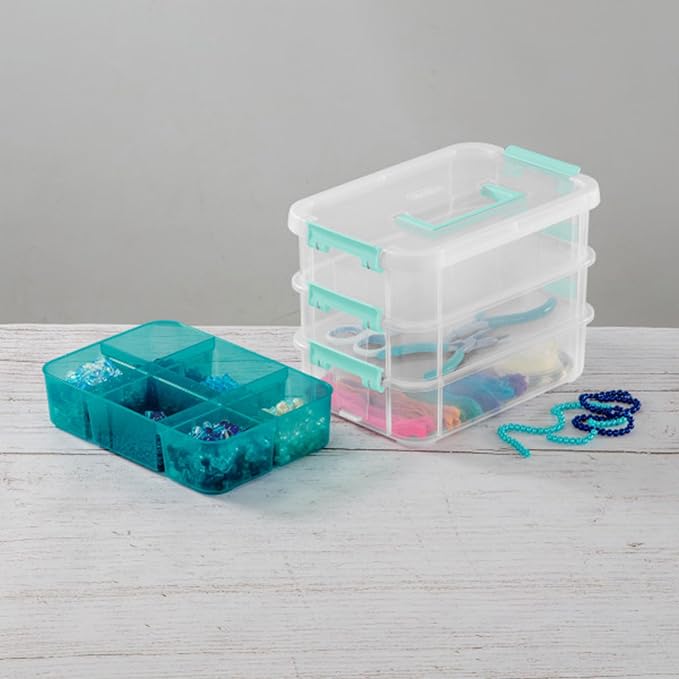 Sterilite 24 Pack Plastic Storage Box Container, 3 Layer, Stack and Carry - Image 8