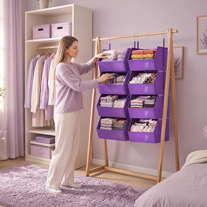 2 Pack 4-Tier Hanging Closet Organizer, Detachable Hanging Storage Shelves - Image 8