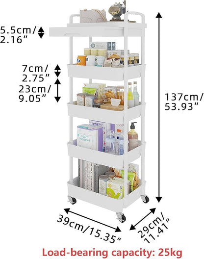 Calmootey 5-Tier Rolling Utility Cart - Image 5