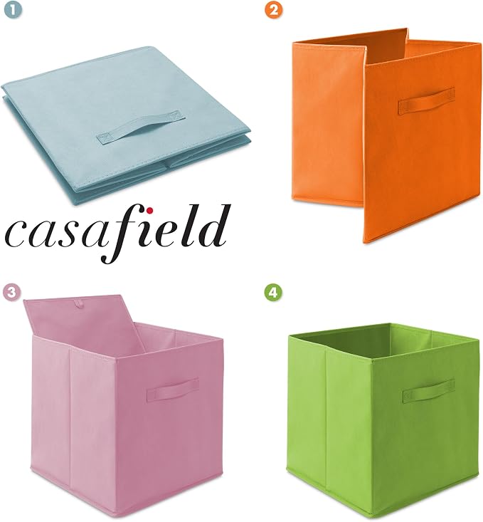 Casafield Set of 6 Collapsible Fabric Cube Storage Bins, Cubby Organizers & More - Image 6