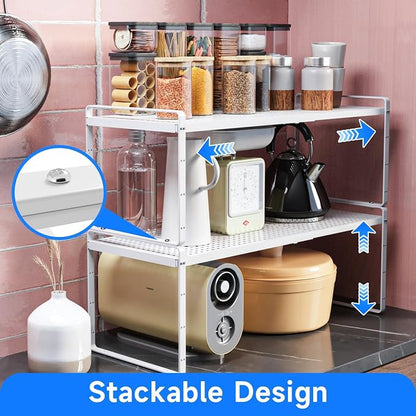 Expandable Cabinet Shelf Organizers, Kitchen Small Stand Rack Organization - Image 4