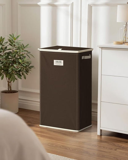 SOLEDI Laundry Hamper with Lid 100L Large & Tall Collapsible Laundry Basket - Image 7