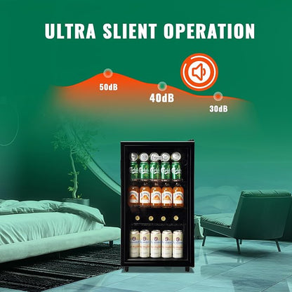 WANAI Mini Fridge Glass Door 120 Cans Beverage Refrigerator Small Wine Cooler - Image 8