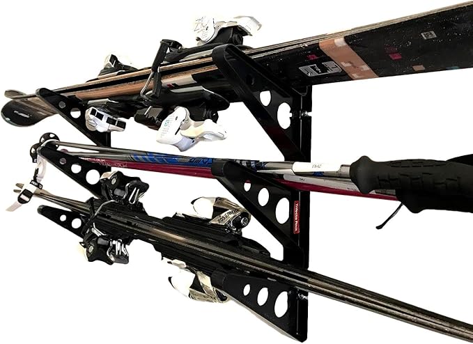 StoreYourBoard Ski Wall Rack – Horizontal Ski Rack Wall Mount, Holds 3 Pairs of by StoreYourBoard