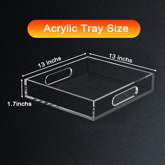 Acrylic Serving Tray with Handles - Image 2