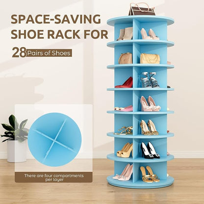 Rotating Shoe Rack 7 Tier Spinning Shoes Organizer Tower - Image 5