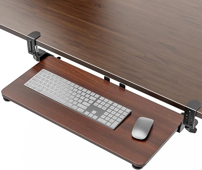 Large Keyboard Tray Under Desk, Pull Out Keyboard & Mouse Tray by XyndyxErgonomicDesign