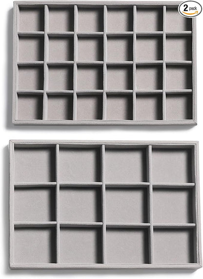 Frebeauty Stackable Velvet Jewelry Organizer Trays by Frebeauty