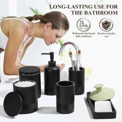 Bathroom Accessories Set, 6-Piece Bathroom Accessory Set, Toothbrush Holders Set - Image 4