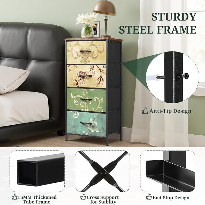 4 Drawers Dresser for Bedroom Fabric Storage Tower - Image 4