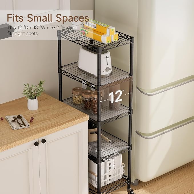 Golpart Small Shelves Storage Wire Metal Adjustable Shelf Unit - Image 5