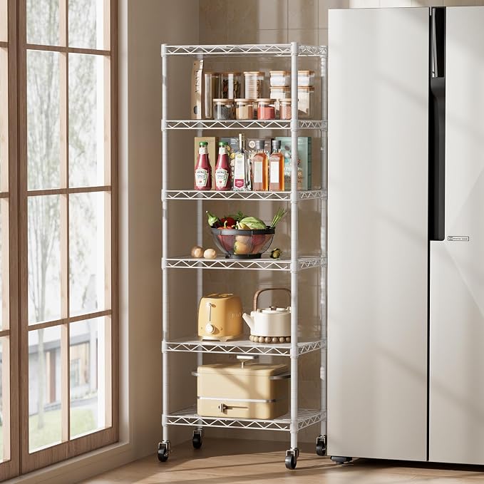 SINGAYE 6 Small Wire Shelves Kitchen Pantry Close Home Organizers and Storage - Image 8