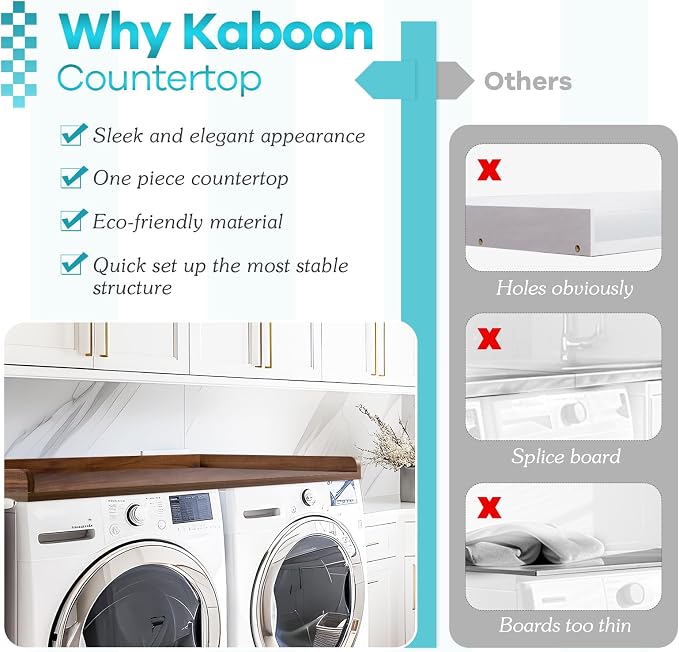 Kaboon Washer Dryer Countertop, Melamine Countertop - Image 5