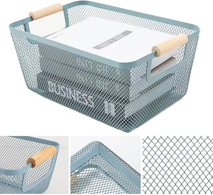 AJIODA Metal Mesh Steel Basket, Large Wire Storage Organizer Basket - Image 3