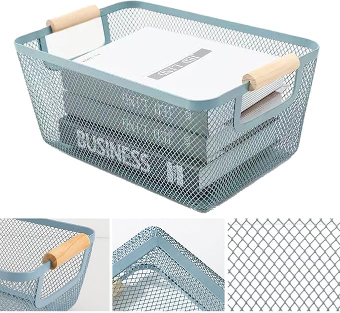 AJIODA Metal Mesh Steel Basket, Small Wire Storage Organizer Baskets - Image 4