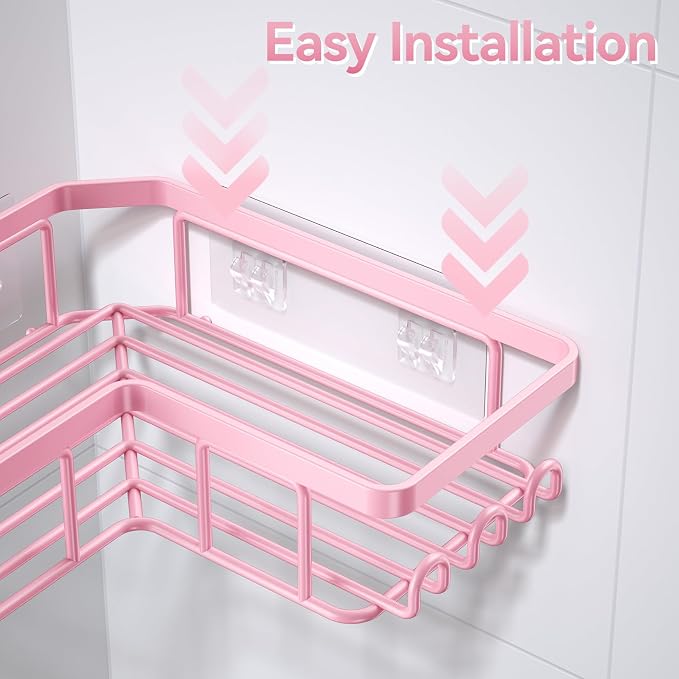 YASONIC Corner Adhesive Shower Caddy, - Image 6