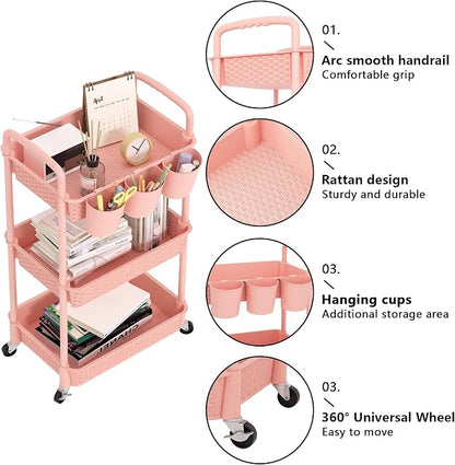 MOYIPIN 3-Tier Plastic Rolling Utility Cart - Image 6