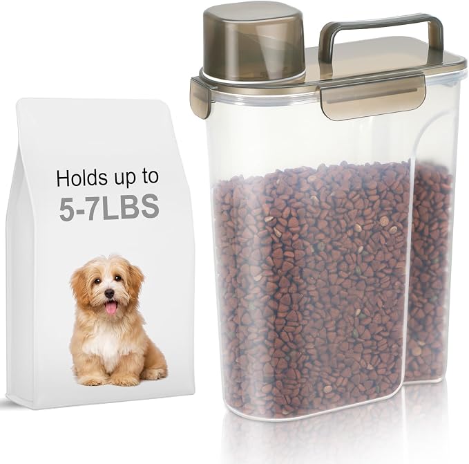 Large Spout Pet Food Storage Container, 10LBS Meter Dispenser by LEAWALK