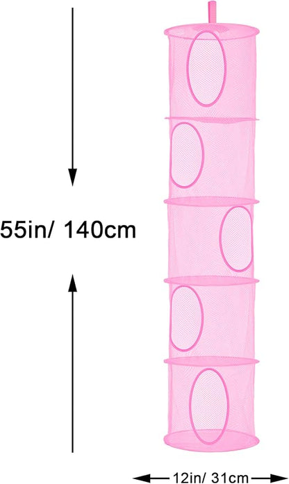 2Pcs Hanging Stuffed Animal Storage Hammock Net 5 Tiers, Holds Plushies - Image 3