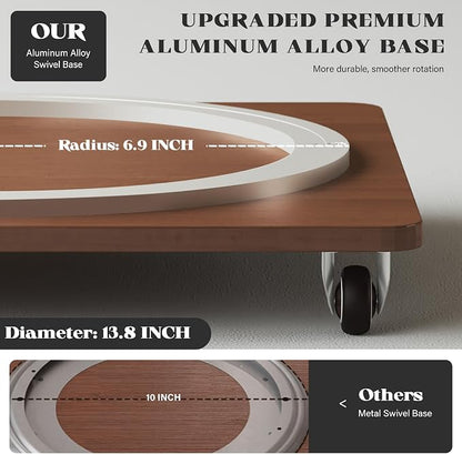 5 Tier Solid Wood Rotating Bookshelf Tower on Wheels, 360° Upgrade Spinning - Image 6