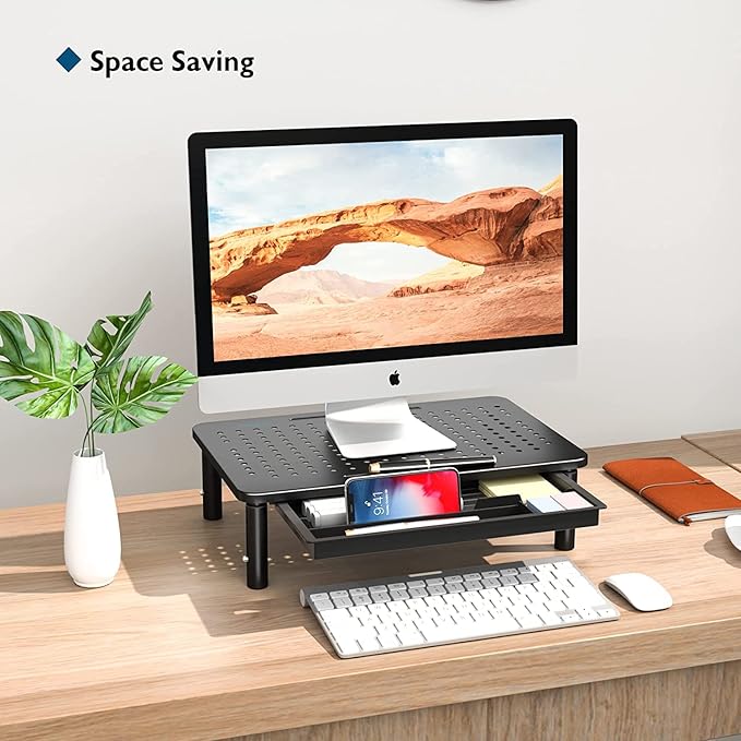 BONTEC 2 Pack Adjustable Monitor Stand Riser - Image 2