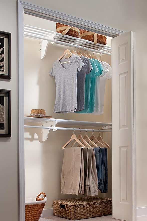 EZ Shelf - DIY Closet Organizer Kit - Expandable to 12.2 ft. of Hanging & Shelf - Image 8