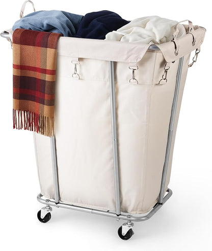 PLKOW Laundry Basket with Wheels 120L Heavy-Duty Laundry Cart with Removable by PLKOW
