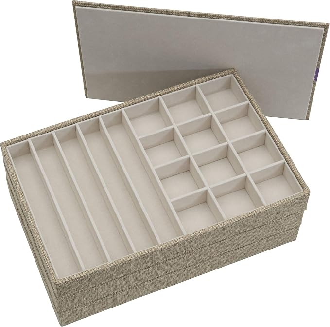 Household Essentials Stackable Jewelry Trays, 3 Varieties, Space - Image 3