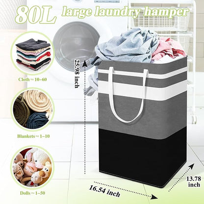 2-Pack Foldable Laundry Basket, Large Laundry Baskets - Image 2