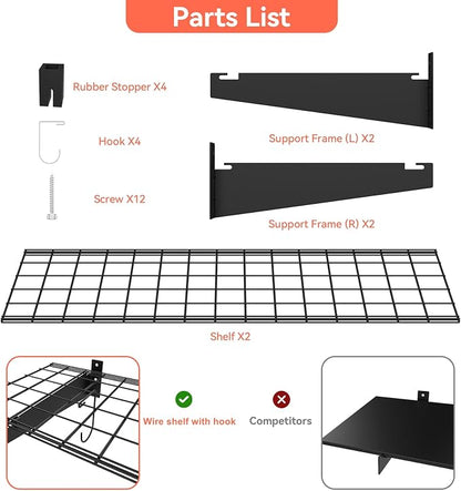 TORACK 2 Pack Garage Wall Shelves - Image 7