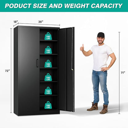 SISESOL Wide & Deep Metal Storage Cabinet - Image 3