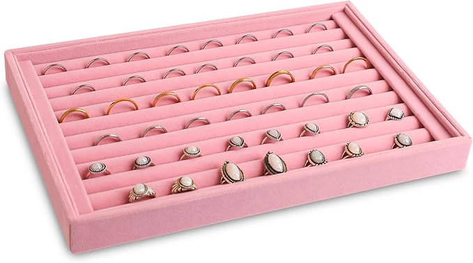 Frebeauty Stackable Velvet Jewelry Organizer Trays - Image 5