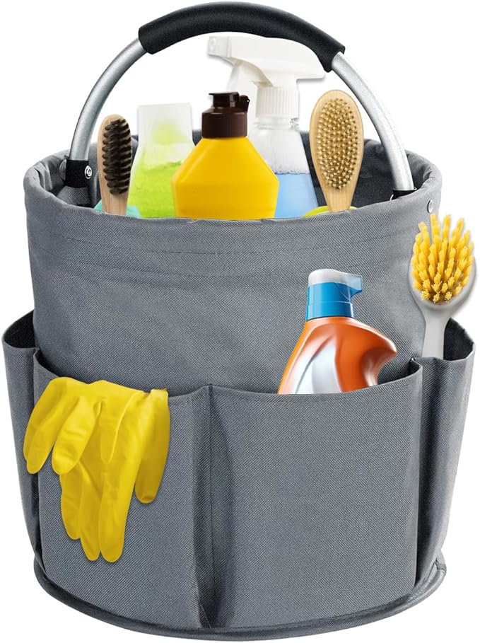 17L Cleaning Caddy with Handle, Cleaning Supplies Organizer, Foldable Storage by Unknown