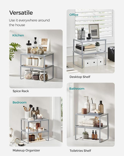 SONGMICS Spice Racks, Countertop Organizers, Shelf Risers, Expandable - Image 6