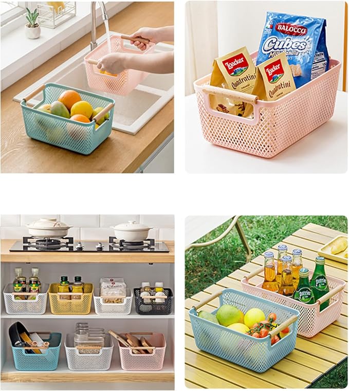 AJIODA Metal Mesh Steel Basket, Medium Wire Storage Organizer Basket - Image 8
